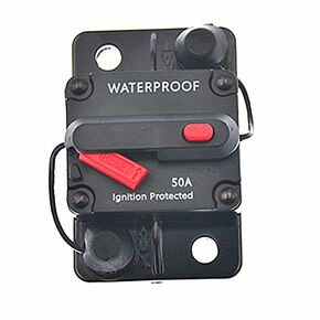 50 Amp Circuit Breaker Trolling with Manual Reset Car Marine Trolling Motors Boat ATV Manual Power Protect for Audio System Fuse 12V-48VDC Waterproof (50Amp)