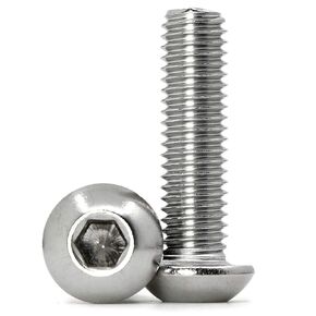 M5-0.8 x 25mm Button Head Socket Cap Screws, 304 Stainless Steel (18-8), Allen Socket Drive, Full Thread, 50 PCS