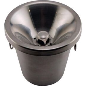 Franmara Bucket 9281SET Customizable 1.5 Qt. Brushed Stainless Steel Wine Tasting Spittoon, 8 1/4w x 8 1/4d x 8 1/4h (in), Silver