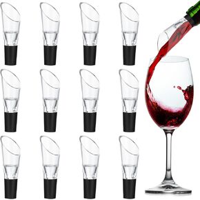 Wine Aerator Pourer Aerating Spout and Decanter for Improved Flavor, Enhanced Bouquet, Rich Finish and Bubbles, No Drip or Spill (12 Pieces)