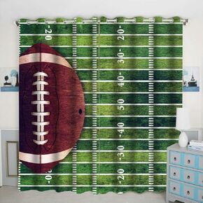 American Football Theme Window Curtain Panels Blackout Curtain Panels Thermal Insulated & Light Blocking 42W x 84L inch (Set of 2 Panels)