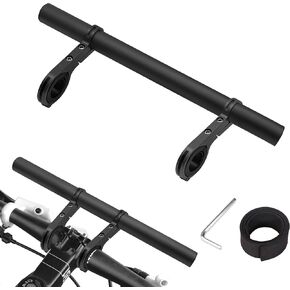 Bicycle Handlebar Extender, 11.8in Double Bike Handlebar Extension Rack,Multifunctional Aluminum Alloy Bracket Extension for Headlight,Holding Bicycle Speedometer, GPS (30 cm Crimson)