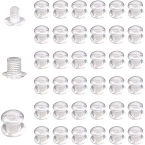 Phillips Screws, 50 Sets 6mm X 6mm,Acrylic Round Straight Head Stud Screw Posts Nail Rivet Chicago Button