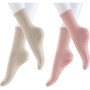 Pilates Yoga Socks with Grips for Women, Non Skid Sticky Socks, Non Slip Grip Socks for Women