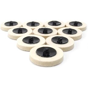 10 Piece 3" Wool QC Disc Polishing Buffing Pads Wheels