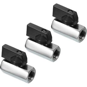 PATIKIL 1/2 NPT Brass Mini Ball Valve, 3 Pack NPT Female to Female Shut-Off Valve for Pipe Coupler Connector, Red