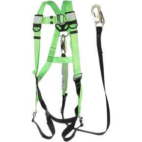 PeakWorks Safety Harness Fall Protection Lanyard Kit, Adjustable Full Body, Hi Vis Green, 6 FT, 3 Pt. System, ANSI OSHA Compliant in Kuwait
