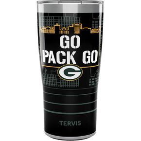 Tervis NFL Green Bay Packers Pack Go Slogan Insulated Tumbler, 20oz, Stainless Steel