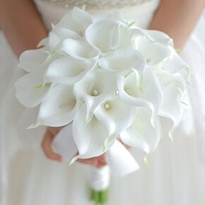 IFFO Bride Holding Flowers, high Simulation pu Calla Lily Bouquet, and Never Withered Bouquet, Bridesmaids Bouquets …