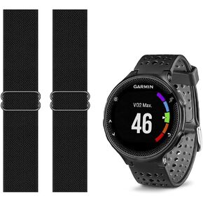 Stretchy Loop Strap Adjustable Elastic Nylon Wristband Compatible with Garmin Forerunner 235/735XT Watch,2-PACK