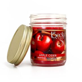 Apple Cider Scented Candle in Clear Mason Jar | Candles for Home | 8oz Rustic Home Decor Novelty Candle | 40 Hour Burn Time Candle…