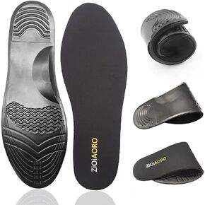 Full Size Insole Women Foot Massage for Plantar Fasciitis Flat Feet, Anti Fatigue Low Arch Support Shoe Insert, Relieve Foot Pain, Work Boot Black Gel Insoles for Standing All Day