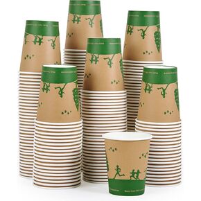 ECOLipak 240 Count 12 oz Compostable Paper Cups, Biodegradable Disposable Paper Coffee Cups with PLA Lined, Eco-friendly Hot Paper Cups for Party, Picnic,Travel,and Events