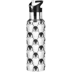 MNSRUU Water Bottle with Straw Stainless Steel, Cute Frog Hot Cold Insulated Sports Water Bottle for Cycling Hiking School Yoga Gym, Leak Proof Lid