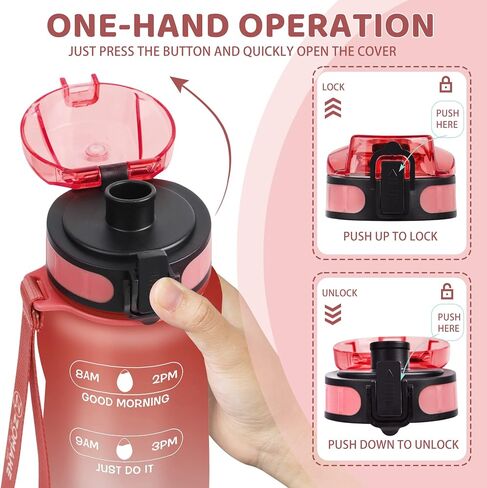 ZOMAKE 32oz Motivational Water Bottle with Times to Drink,Time Marker & Removable Strainer,Fast Flow,Leakproof Tritan BPA Free Non-Toxic Water Jug for Fitness,Gym,Sports in Saudi Arabia
