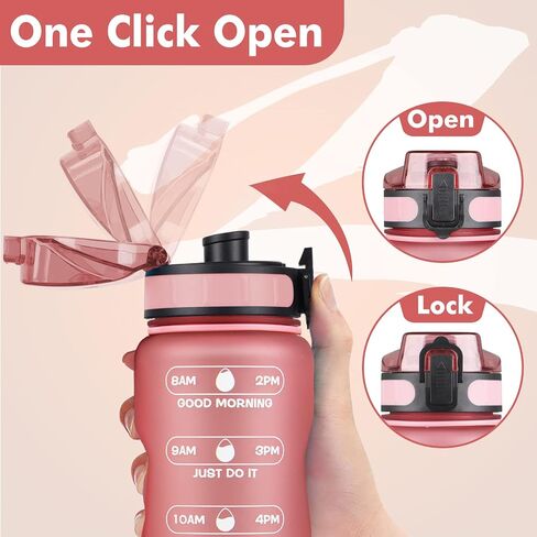 ZOMAKE 32oz Motivational Water Bottle with Times to Drink,Time Marker & Removable Strainer,Fast Flow,Leakproof Tritan BPA Free Non-Toxic Water Jug for Fitness,Gym,Sports in Saudi Arabia
