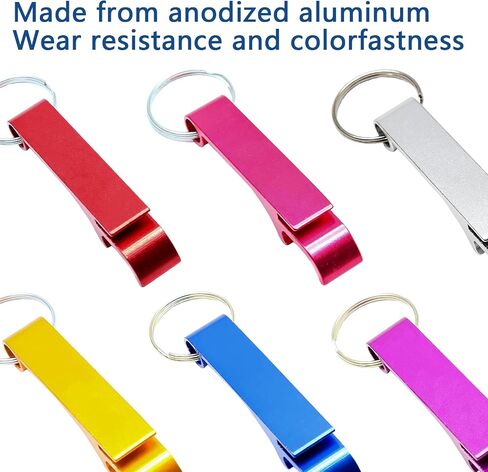 Litoexpe 16Pcs Black Beer Bottle Openers Premium Metal Keychain Bottle Opener Bulk, Soda Keyring Tool Personalized Gift Custom Accessories for Kitchen, Music Festival, Wedding, Party, Promotion in Saudi Arabia
