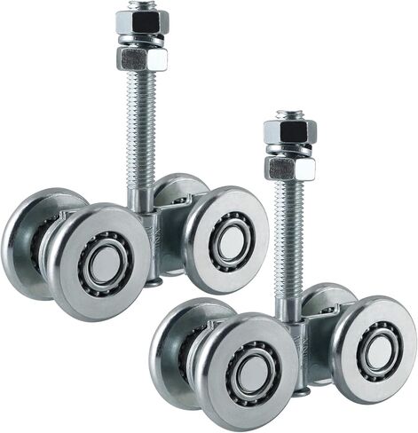 Skelang 2-Pack Box Rail Hnager، عربة تعليق بعجلات مزدوجة، شماعة عربة لباب الحظيرة المنزلق، سعة الحمولة الإجمالية 441 رطلاً in Kuwait