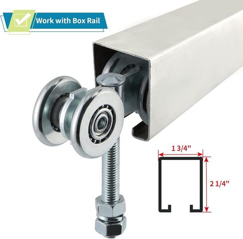 Skelang 2-Pack Box Rail Hnager، عربة تعليق بعجلات مزدوجة، شماعة عربة لباب الحظيرة المنزلق، سعة الحمولة الإجمالية 441 رطلاً in Kuwait