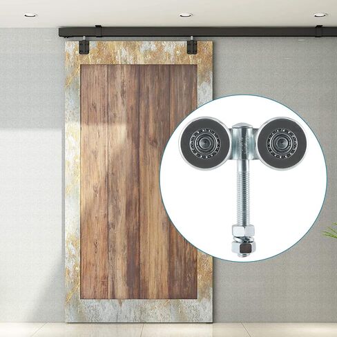 Skelang 2-Pack Box Rail Hnager، عربة تعليق بعجلات مزدوجة، شماعة عربة لباب الحظيرة المنزلق، سعة الحمولة الإجمالية 441 رطلاً in Kuwait