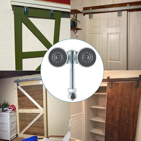 Skelang 2-Pack Box Rail Hnager، عربة تعليق بعجلات مزدوجة، شماعة عربة لباب الحظيرة المنزلق، سعة الحمولة الإجمالية 441 رطلاً in Kuwait