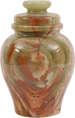 Radicaln Marble Urn 8"x4" inch Handmade Cremation urn Human Ashes - Adult Memorial Urns for Ashes Adult Male & Female - Burial & Home (Marble Black, 8") in Saudi Arabia