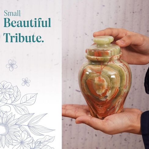Radicaln Marble Urn 8"x4" inch Handmade Cremation urn Human Ashes - Adult Memorial Urns for Ashes Adult Male & Female - Burial & Home (Marble Black, 8") in Saudi Arabia
