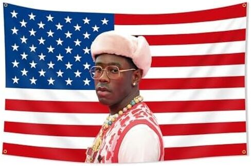 ENMOON Tyler Flag The Creator American Tapestry Flag 3x5Ft Rapper Singer Tapestry Hanging Living Room Bedroom Dorm Aesthetic Decor in Kuwait