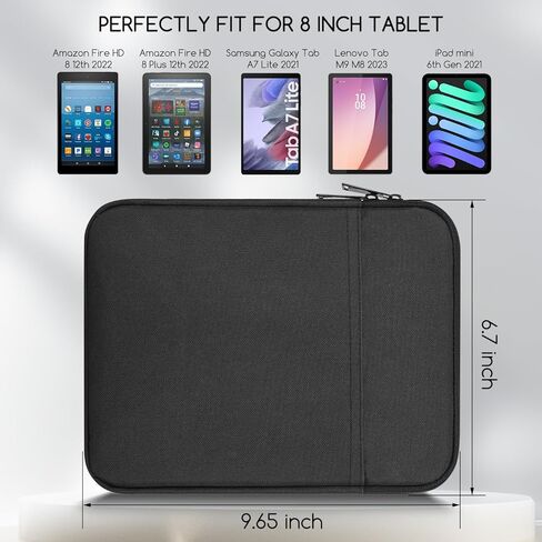 12.4 Inch Tablet Sleeve Case Bag for 2023 Galaxy Tab S9+ Plus 12.4"/Galaxy Tab S9 FE+,Galaxy Tab S8+/Galaxy Tab S7 FE/Galaxy Tab S7+/Galaxy S7+ Plus Protective Carrying Sleeve(Black) in Kuwait