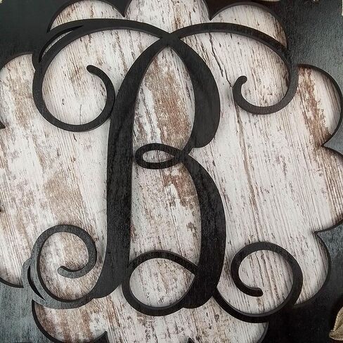 Letter S - Monogrammed Door Hanger | Mom Gift | Black and Burlap Everyday Year Letter Door Hanger in Kuwait