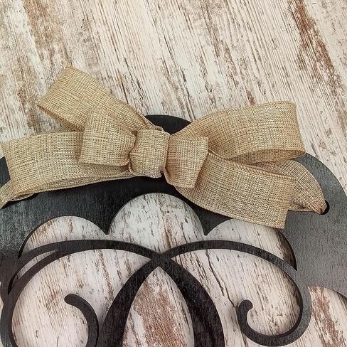 Letter S - Monogrammed Door Hanger | Mom Gift | Black and Burlap Everyday Year Letter Door Hanger in Kuwait