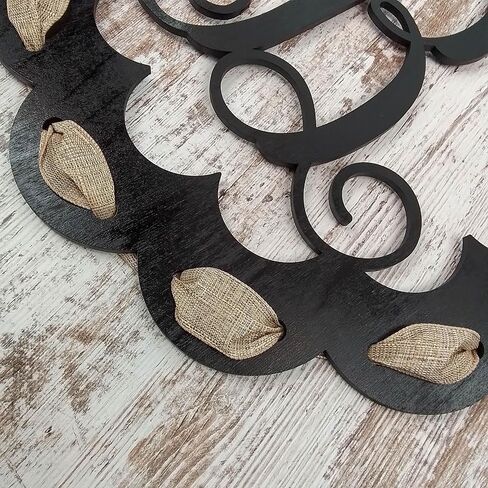 Letter S - Monogrammed Door Hanger | Mom Gift | Black and Burlap Everyday Year Letter Door Hanger in Kuwait