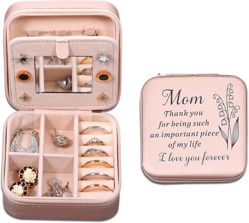 هدايا عيد ميلاد الأم من ابنة ابنها، منظم صندوق مجوهرات للسفر للأم، عيد الحب، عيد الحب، عيد الميلاد، حافظة مجوهرات محمولة، أنا أحبك يا أمي، للزوجة، المرأة الجديدة، هدية لأول مرة in Kuwait