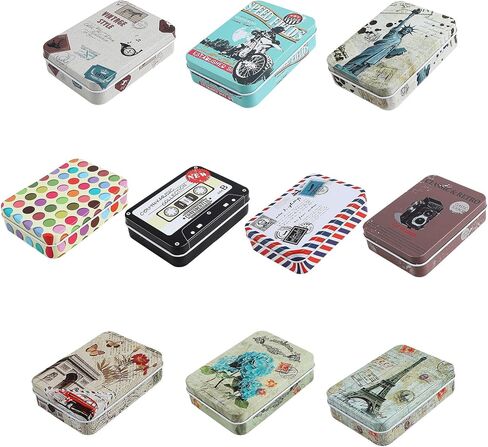 Framendino, 10 Pack Metal Tin Plate Empty Boxes Tin Trinket Jewelry Coin Box with Lid for Jewelry Candy in Saudi Arabia