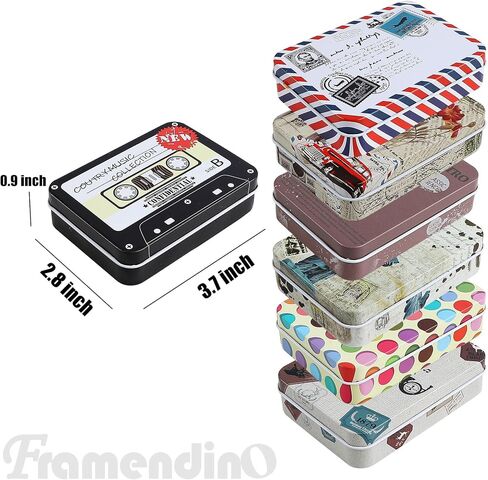 Framendino, 10 Pack Metal Tin Plate Empty Boxes Tin Trinket Jewelry Coin Box with Lid for Jewelry Candy in Saudi Arabia