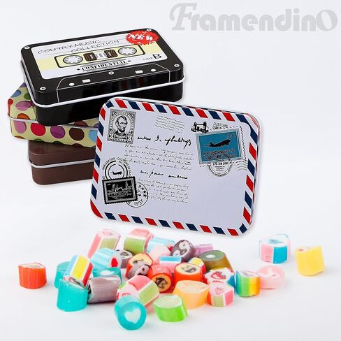 Framendino, 10 Pack Metal Tin Plate Empty Boxes Tin Trinket Jewelry Coin Box with Lid for Jewelry Candy in Saudi Arabia