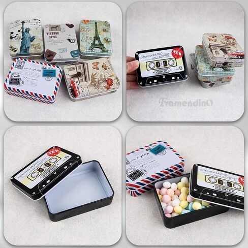Framendino, 10 Pack Metal Tin Plate Empty Boxes Tin Trinket Jewelry Coin Box with Lid for Jewelry Candy in Saudi Arabia