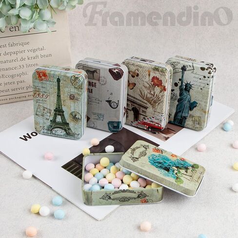 Framendino, 10 Pack Metal Tin Plate Empty Boxes Tin Trinket Jewelry Coin Box with Lid for Jewelry Candy in Saudi Arabia