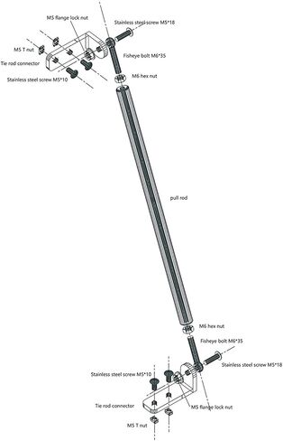 مجموعة Ugrades للطابعة ثلاثية الأبعاد مع مجموعة قضبان داعمة، مجموعة قضيب سحب داعمة ملحقات أجزاء الطابعة ثلاثية الأبعاد لقضيب Ender 3 220x220x250mm in Kuwait
