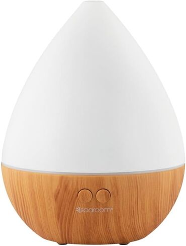 SpaRoom BotanicAir Aromatherapy Ultrasonic Misting Essential Oil Diffuser with Light Features, White Ribbed Top with Woodgrain in Saudi Arabia