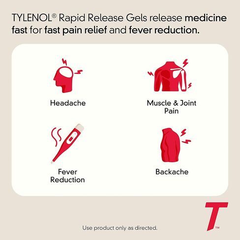 Tylenol Extra Strength Rapid Release Gels with Acetaminophen, Pain Reliever & Fever Reducer, 225 ct in Saudi Arabia