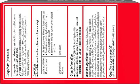 Tylenol Extra Strength Rapid Release Gels with Acetaminophen, Pain Reliever & Fever Reducer, 225 ct in Saudi Arabia