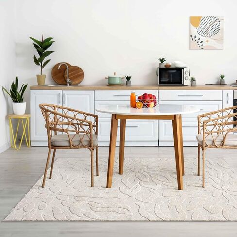 LUXE WEAVERS Abstract Floral Cream 5x7 Area Rug, Indoor Stain-Resistant Carpet in Saudi Arabia
