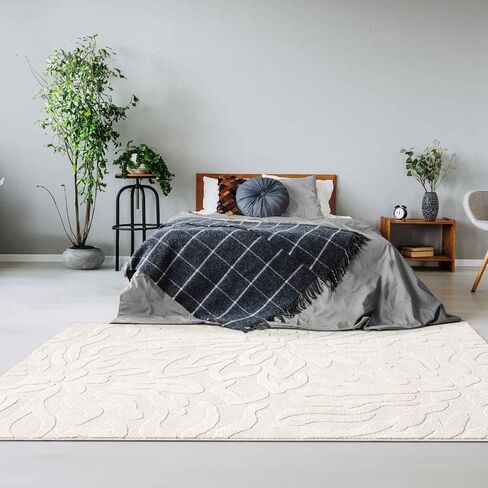 LUXE WEAVERS Abstract Floral Cream 5x7 Area Rug, Indoor Stain-Resistant Carpet in Saudi Arabia