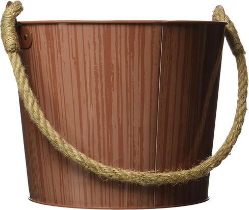 دلو ثلج تيكي معدني بني - 10 بوصة - مثالي للحفلات التي تحمل طابع لواو وهاواي (قطعة واحدة) in Saudi Arabia