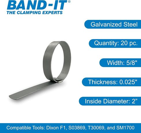 T30069 Center Punch Tool + (qty 20) 2" Center Punch Clamps qty (20), CP0899-5/8" w x 2" ID in Saudi Arabia