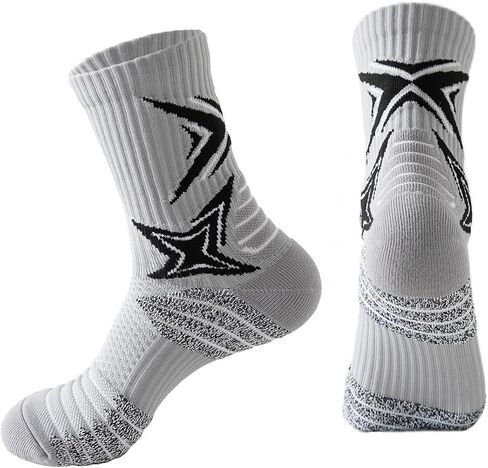 YQHMT Basketball Socks Outdoor Athletic Crew Socks Thick Compression Long Running Sports Socks for Men & Women 4 Pack in Saudi Arabia