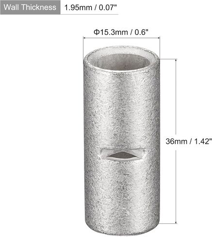أطراف تجعيد المؤخرة غير المعزولة من MECCANIXITY 1/0 AWG لوصلة الأسلاك الكهربائية DIY، عبوة من 2 in Saudi Arabia