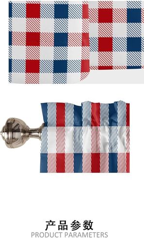 Xuzhiyuan عيد الاستقلال 4 يوليو أحمر أزرق أبيض نجمة الستار رئيس 54x18 بوصة، ديكور المنزل غرفة نوم المطبخ نافذة الستار CT07 in Kuwait