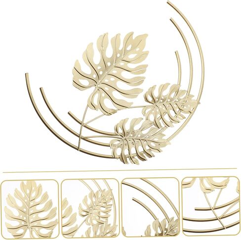 ORFOFE Leaf Wall Hanging Golden Leaf Wall Art Ginkgo Leaf Wall Sculpture Ginkgo Wall Art Garden Fence Art Palm Leaf Wall Decor Inspirational Wall Decor Tree Gold Leaf 3d Iron Monstera in Saudi Arabia